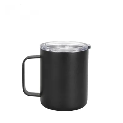 12 oz Stainless Steel Insulated Camp Cup Mug With Handle and Lid