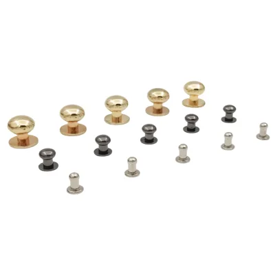 High Quality Flat Head Snap Rivets Two Side Mushroom Shape Brass Double Rivet Double Head Rivet Custom Made Anti-theft Screw