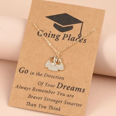 New Necklace School Graduation Gift Class for Girls Graduation Bachelor's Hat Friends Pendant Necklaces Choker Designer Charms