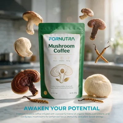 OEM Private Label Mushroom Coffee Adaptogen Collagen Powder Classic Coffee Flavor Lion'Mane Mushroom Coffee Custom Manufacturer