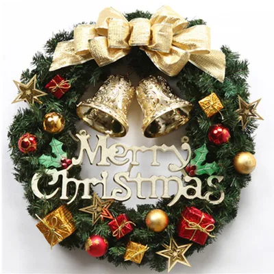 30CM Eco-Friendly Green Christmas Wreath for Front Door Decoration Cross-Border Explosion Wreath