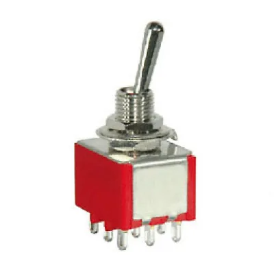 MTS-302 MTS-303 Mini Toggle Switch 3PDT 9Pin ON-ON / ON-OFF-ON Panel Mount 1/4-40 Thread Small Lever Toggle Switch
