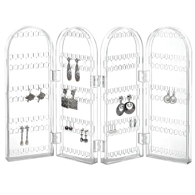 Clear Acrylic Jewelry Display Stand Desktop Hanging Storage Rack for Earrings Necklaces Wristbands