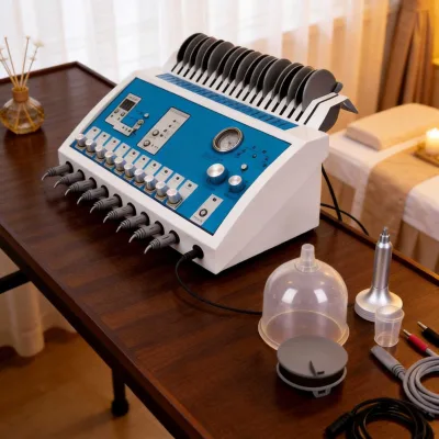 Popular 2 in 1 Electroestimulacion & Vacuum Cupping Breast Lift Body Shaping Beauty Equipment