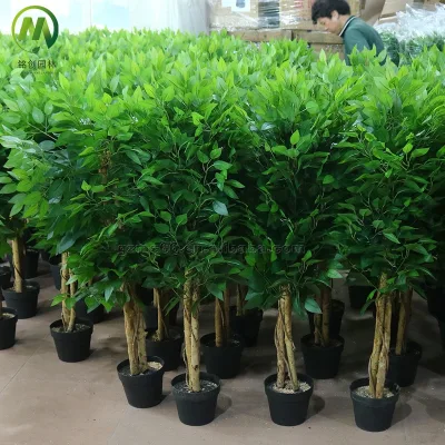 Evergreen Artificial Plant Real Touch Leaves Small Fake Plants Potted Tree Artificial Tree Plants Artificial Ficus Tree