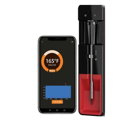 Oven-Safe Wireless Meat Thermometer Bluetooth 900ft Range App Companion 572F High Heat No Need Open Oven Door Kitchen BBQ Use
