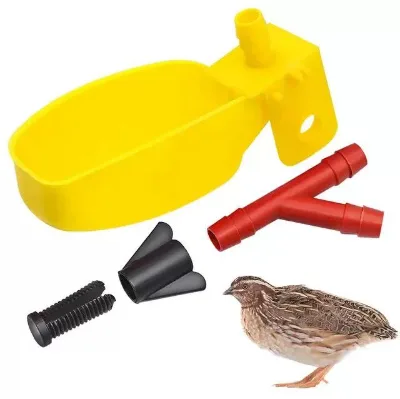 Hot Sale New Premium Animal Feeder High Quality Yellow PP Material Eco-Friendly Quail Drinker Bowl