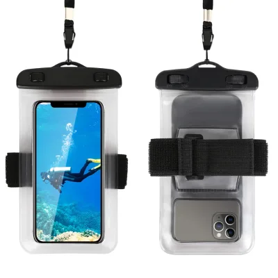 Instock Hot Selling Waterproof Phone Pouch Floating Mobile Cell case Water Protect Bag with Armband Swimming Accessories Clear