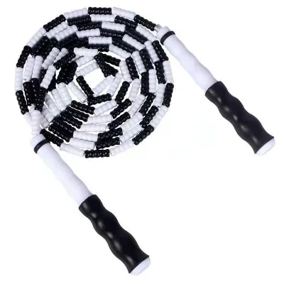 Hot Sale Kids Adults Colorful Soft Beaded Skipping Rope Long Handle Segmented Jump Rope Long Jump Rope