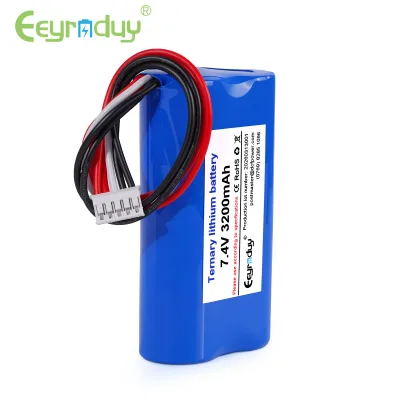 18650 7.4V 3200mAh lithium-ion battery with 1000 cycles discharge rate of 3C, suitable for small medical equipment