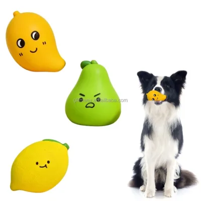 Cartoon Fruit Dog Latex Squeaky Toy Safe Non Toxic Interactive Play Toy for Puppy Daily Oral Care