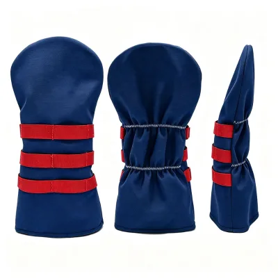 Sporty Breathable Nylon Golf Club Head Covers Driver Fairway Hybrid Utility Set Elastic Band Secure Fit Outdoor Training Use