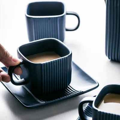 Wholesale Ceramic Coffee Cup With Saucer Food Grade Turkish Coffee Cups