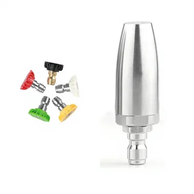High-pressure Washer Stainless Steel Rotary Nozzle Kit 250 kg Ceramic-core Lotus-style Cleaning Water Gun Model 040 Made China