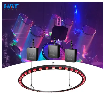 HAT Kinetic LED Ring With DMX Winch Led Dynamic Light Club Bar Kinetic Lighting Lifting Beam Club Ceiling Light