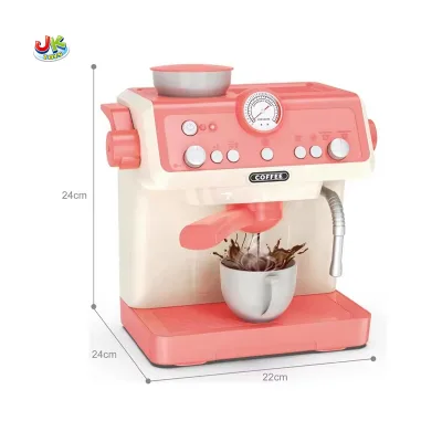Light Music Pretend Play Set for Kids Electric Coffee Machine Toy with Plastic Material for Girls Home Appliance Toy