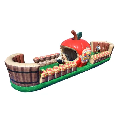 Commercial Grade Inflatable Bungee Running Jumping Trampoline Games Inflatable Bungee Run Bobbing for Apples
