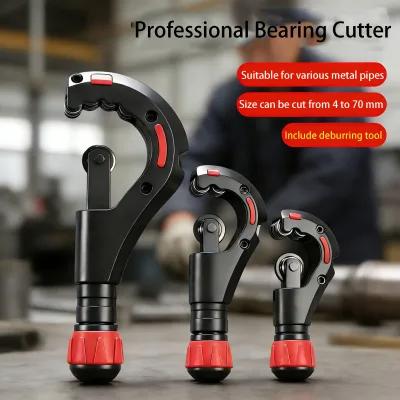 Small Manual Stainless Steel Pipe Cutter, Adjustable Large-Diameter Bearing-Type Ratchet Pipe Cutter