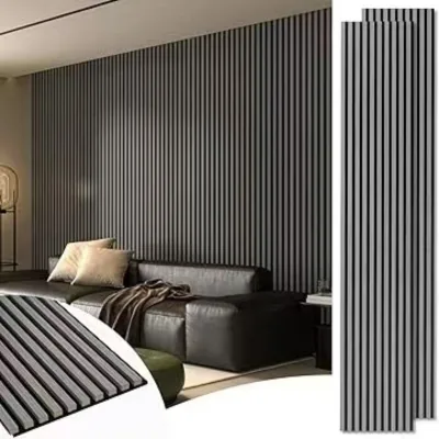 Wholesale 3D Model Decorative Polyester Fiber Slats Acoustic Soundproof Flexible Wall Panels for Living Room Apartment Hotel