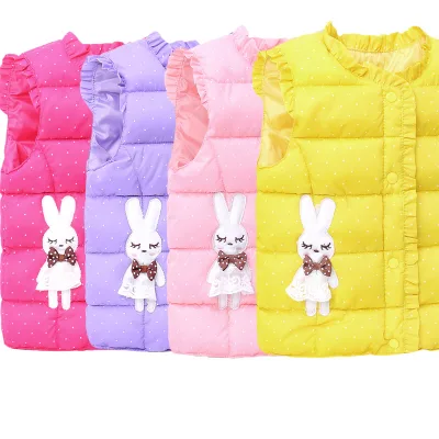 3 - 8 Years Old Baby Girl Vest Winter Kids Down Sleeveless Winter Warm Cardigan Vest High Quality Comfort Baby Coat Girls