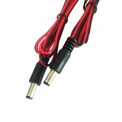 20awg 24awg 22awg Customize 2 Pole Red/black 9v 12v DC 5521 5525 Power Cable