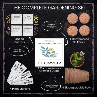 For Gardening Kit Creative Herb Garden Starter Set Modular Breathable Biodegradable Pulp Cup Toolkit