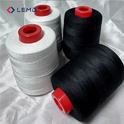 Factory-specific Medium Thick 100% Polyester Sewing Thread 2 Strands Black White