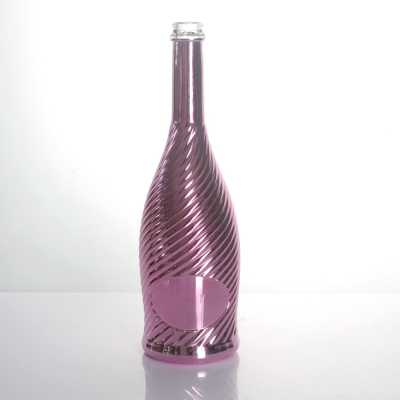 Hot Sale Sparkling Design Color pink Blue Golden champagne Spirit Electropating Bottle
