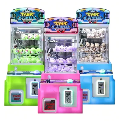 Factory Wholesale Coin Operated Double Claw Structure Metal Plastic Mini Claw Machine Children's Plush Toy Crane English