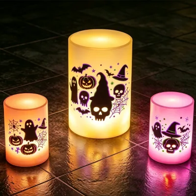 RGB Color Changing Waterproof LED Lights for Halloween Party Outdoor Festival Decoration Waterproof Cylindrical Lights