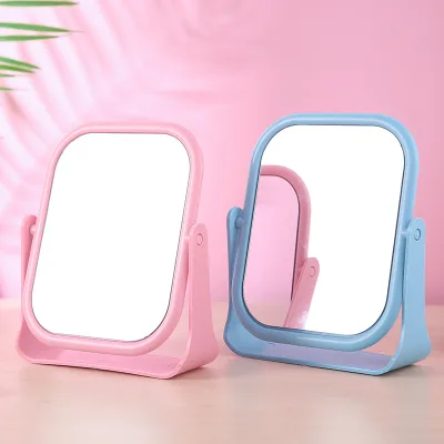 OEM Mini Double-Sided Plastic Hand Mirror Desktop Cosmetic Mirror Small Cosmetic Mirror with Style