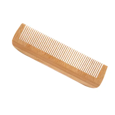 Custom Logo Biodegradable Wide Tooth Hair Comb Handmade Natural Bamboo Wooden Hair Detangling Tool Eco-Friendly for Home Use