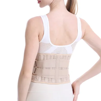 Adult Waist Support Lumbar Brace Compression Belt with Tummy Control for Running Fitness-Polyester Material