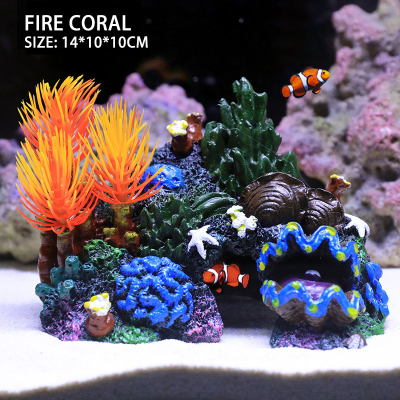 Fish tank Landscaping Decorative Red Coral Rockery Home Fish tank Resin Fire Coral