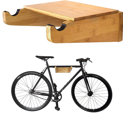 Bike Wall Mount - COR Indoor Bicycle Rack | Bamboo Bike Rack Storage with Removeable Shelf