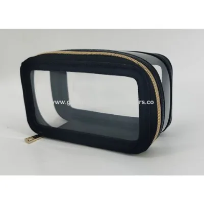 Clear Toiletry Bag for Traveling, Clear Zipper around Makeup Bag, Clear Travel Case