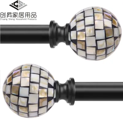 Luxury New Chinese Style Long Modern Ball Head Decorative Load-bearing Heavy-duty Silent Thickened Stainless Steel Curtain Rod