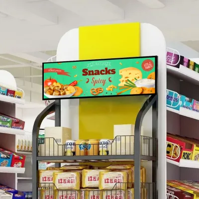 Ultra Wide Stretched Bar Lcd Advertising Display Ads Player Commercial Lcd Stretched Lcd Display Strip Screen