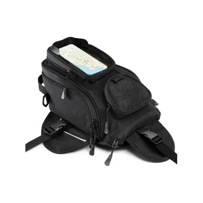4 Straps Reinforced Fastening Waterproof Motorbike Tank Bag with Multi-pocket
