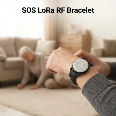 SOS Wristbands for EV12 Alarm System Home Safety Solution Lora Panic Button SOS Emergency Bracelet for Elderly Care