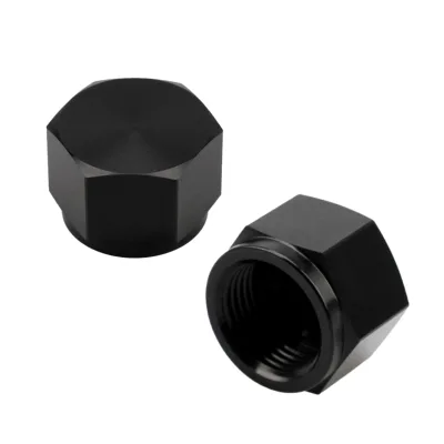 Universal Black AN6 AN8 AN10 Female Flare Fitting Cap Port Plug Nut Block off Fuel Hose Cap Adapter