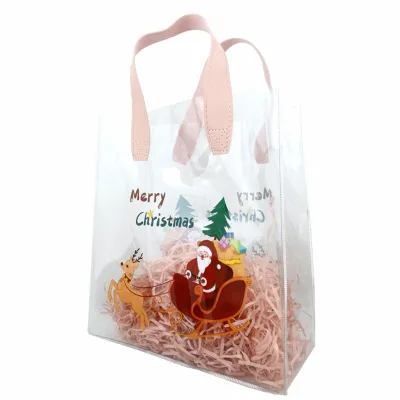 Christmas Eve Party Favors Clear PVC Wedding Candy Bags Christmas PVC Gift Bags
