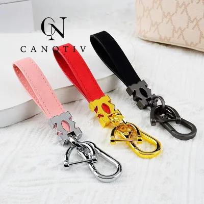 Factory Wholesale Handmade Real Cowhide Leather Keychain Retro Key Chain Logo Charms for Sale