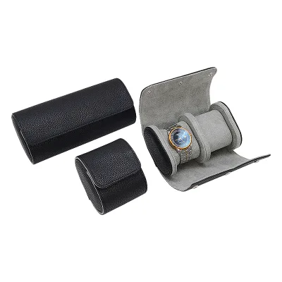 Wholesale Custom Elegant Black Pu Leather Watch Sotrage Roll Fashion Men Luxury Travel Watch Gift Box