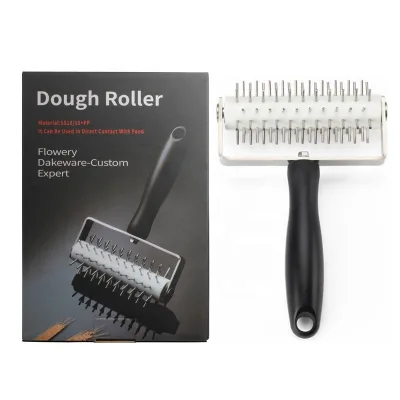 304 Stainless Steel Pizza Tools Pastry Punch Baking Tools Kitchen Dough Docker Bread Needle Pizza Dough Punched Docking Roller
