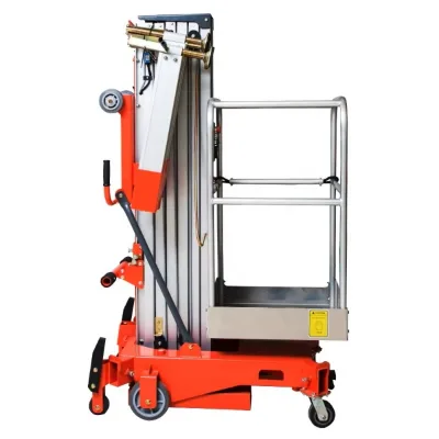 4M 6M 8M 10M 12M Aerial Work Electric Aluminum Alloy Single Mast Lifting Platform for Window Cleaning