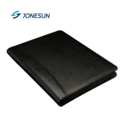 Custom Waterproof A4 Size PU Leather Writing Notepad Portfolio File Folder Document Bag with Zipper