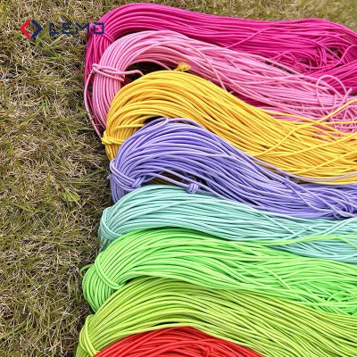 2.5mm Colorful High Strength Elastic Round Rubber Drawcord with Latex Thread for Garment Use