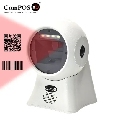 High Efficiency Supermarket 2D Desktop Omni-directional Barcode Scanner High Speed USB Interface CMOS Sensor 5mil+ Scan Stereo