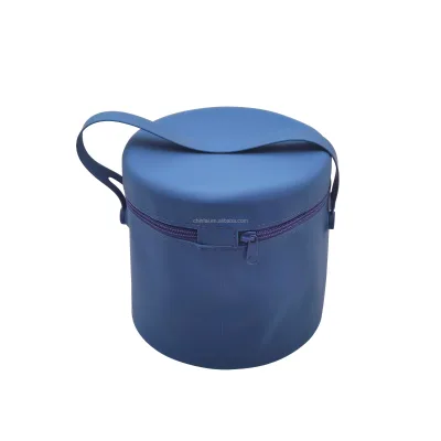 Portable Round Silicone Lunch Box Insulated Thermal Food Storage Bag Waterproof Reusable Silicone Cooler Pouch With Handle